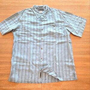 Columbia Sportswear XCO Men's Shirt Button Down Short Sleeve Blue Stripe Sport L